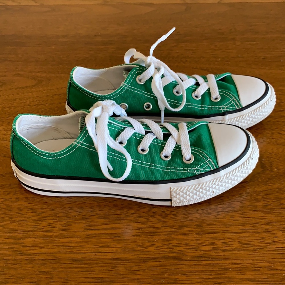 Kelly Green Kids Converse Low Top Sneakers